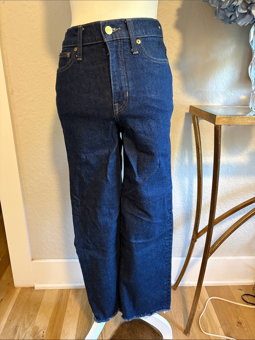 J. Crew Straight-Leg Slim, Wide LegDark Blue Jeans